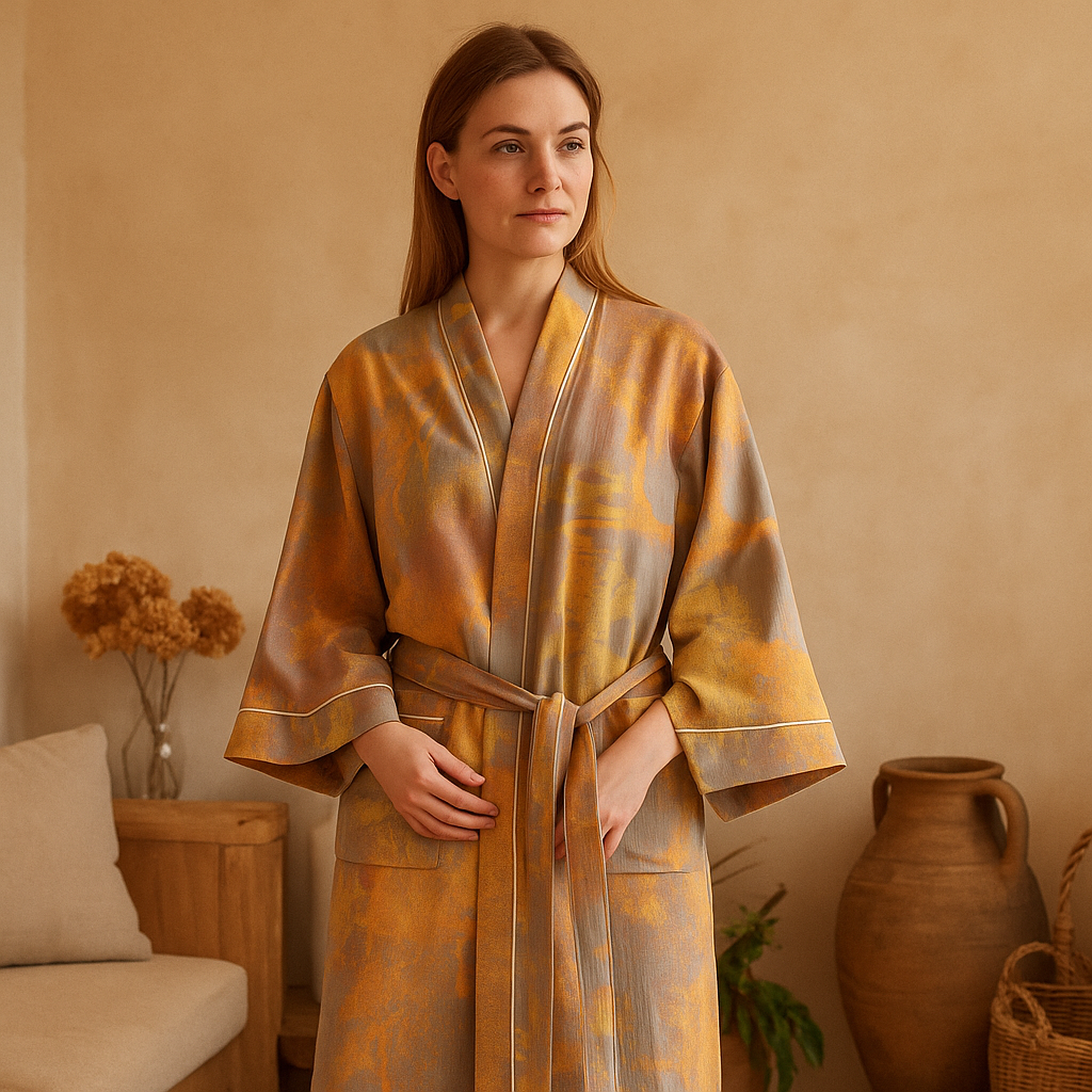 SereniLuxe – Hengittävä ja Tyylikäs Kimono-mallinen Kylpytakki Maksimaaliseen Rentoutumiseen