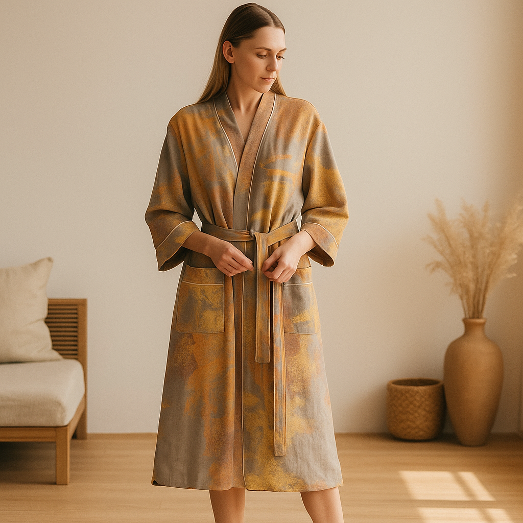 SereniLuxe – Hengittävä ja Tyylikäs Kimono-mallinen Kylpytakki Maksimaaliseen Rentoutumiseen