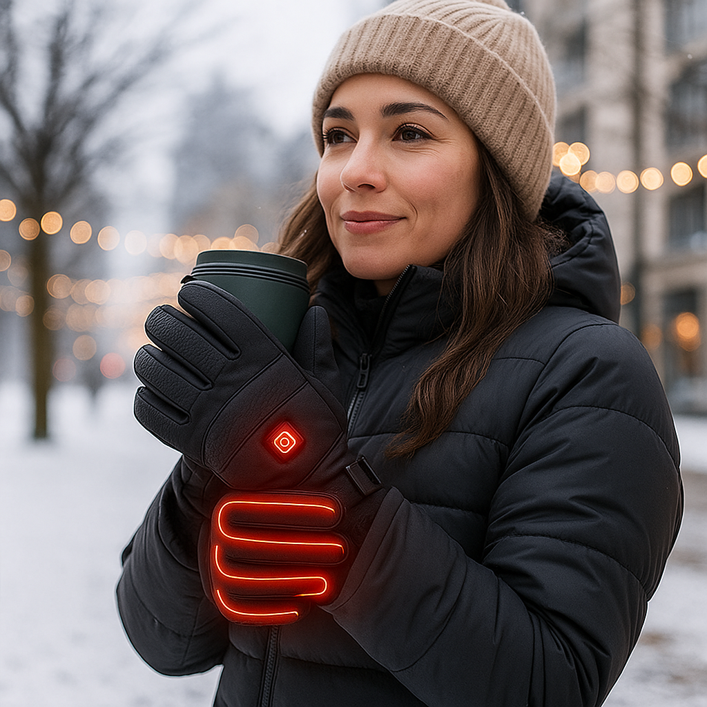 Warme Winterhandschuhe – Elektrische Heizungen, Touchscreen-freundlich & Einstellbare Wärme