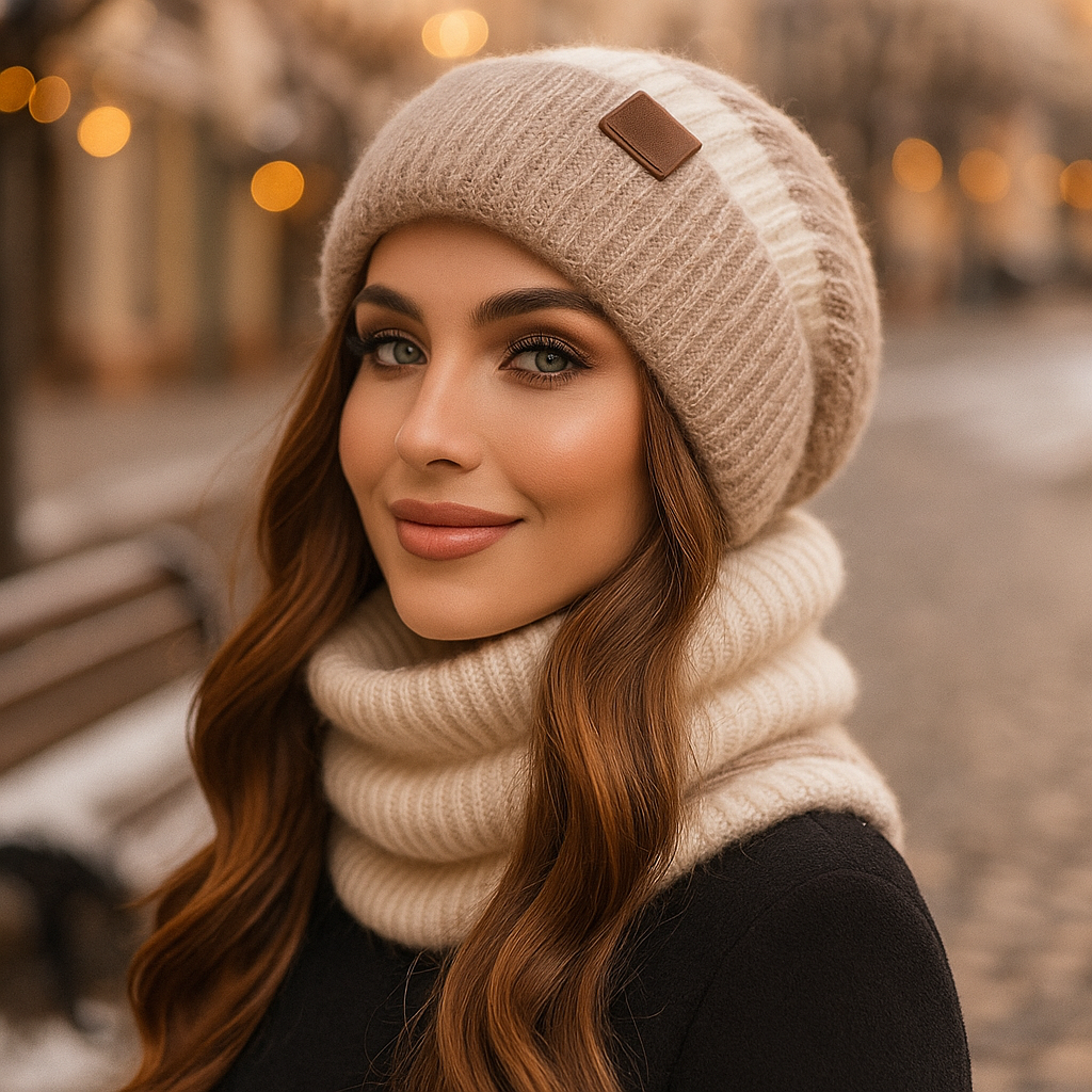 Noëlle – Luksusvillapipo ja -huivi naisille