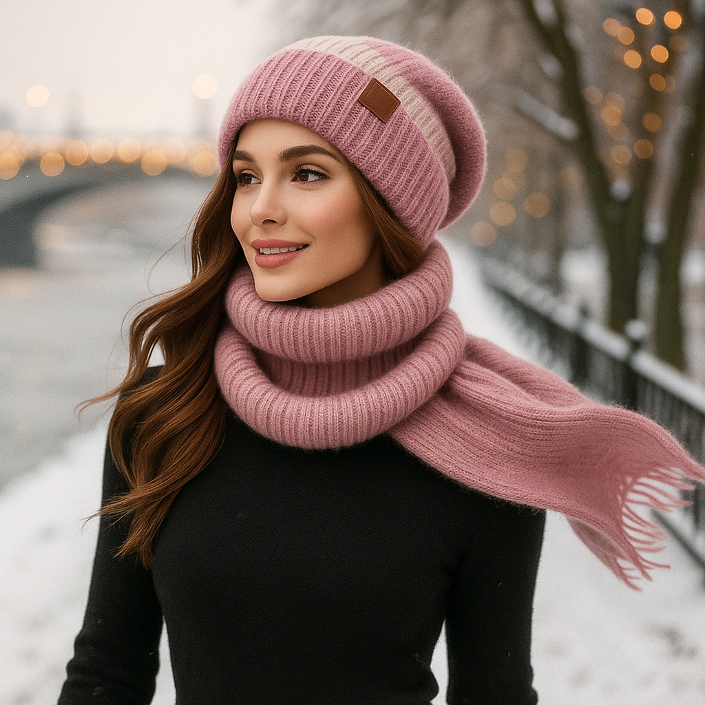Noëlle – Luksusvillapipo ja -huivi naisille