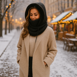 Olivia – Talvi Käsin Kudottu Setti, jossa On Vuorattu Huppu