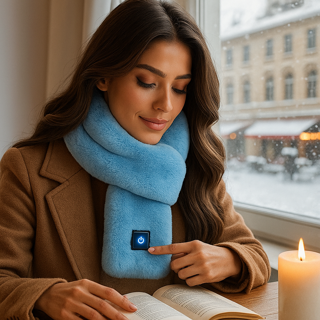 HeatCozy – Tyylikäs Lämmitettävä Huivi Tekokarvasta