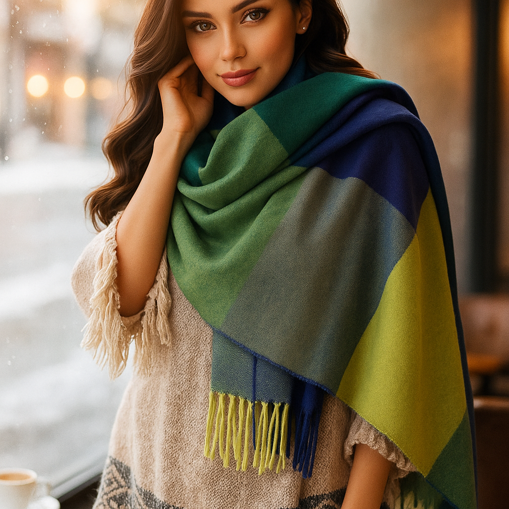 Frieda – Tyylikäs Ruudullinen Kashmir-huivi