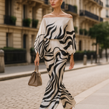 Tyylikäs samettiasu naisille - epäsymmetrinen paita - leveät housut