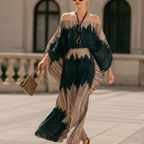 Tyylikäs samettiasu naisille - epäsymmetrinen paita - leveät housut