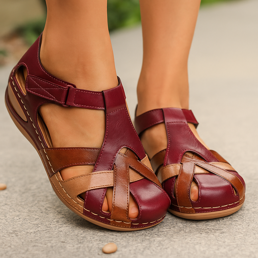 Dames orthopedische lederen sandalen - comfort - perfecte pasvorm