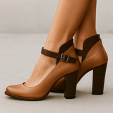 Celina - blokhak hakken met hak - stijlvolle riem