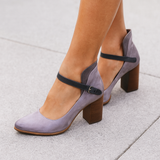 Celina - blokhak hakken met hak - stijlvolle riem