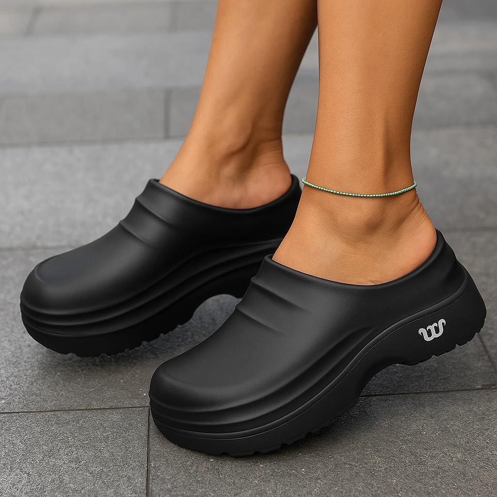 방수 여성용 나무 신발 - 정형외과용 - 충격 방지 밑창