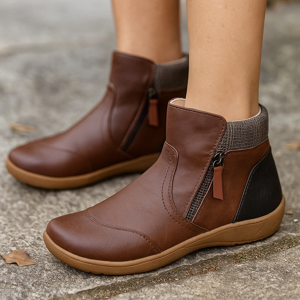 Dames orthopedische laarzen - waterdicht leer - anatomische zool