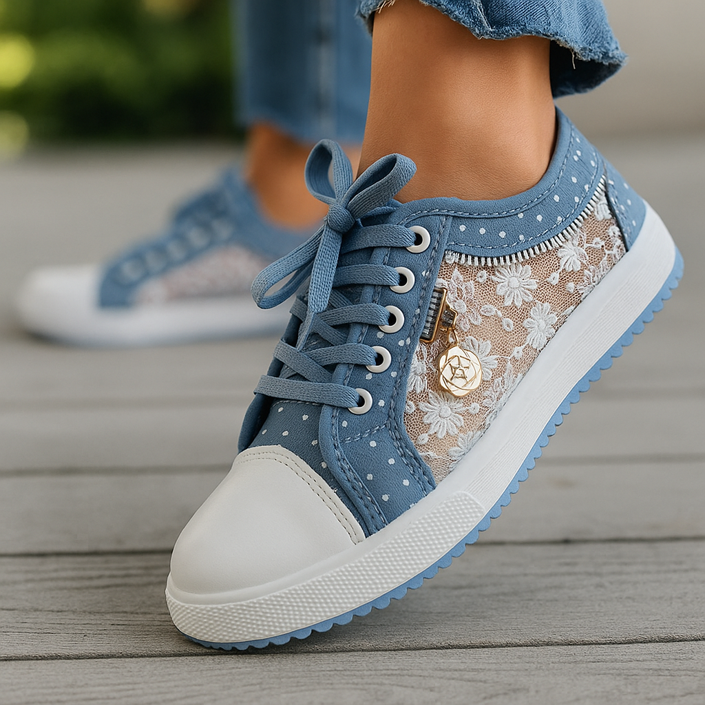 Bloomy kant - netschoenen - kantdetail - dames - licht - ademend - zomerschoenen