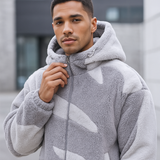 Heren fleece-jas - stedelijke stijl - winter - comfortabel - met capuchon