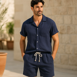 Leinen-Set für Männer - sommerliches lässiges Hemd und Hose - atmungsaktiv