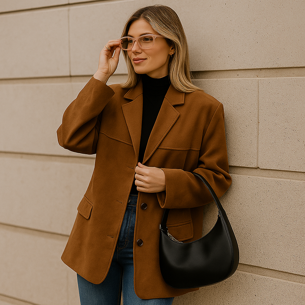 Extra grote dames suédine jas zachte modieuze jas