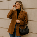 Extra grote dames suédine jas zachte modieuze jas