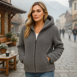 Stilla Nainen Karhu Teddy Turkki - Pehmeä Fleece - Vetoketju & Taskut