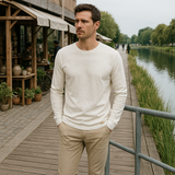 Premium pitkähihainen - klassinen miesten puuvillapaita - laadukas