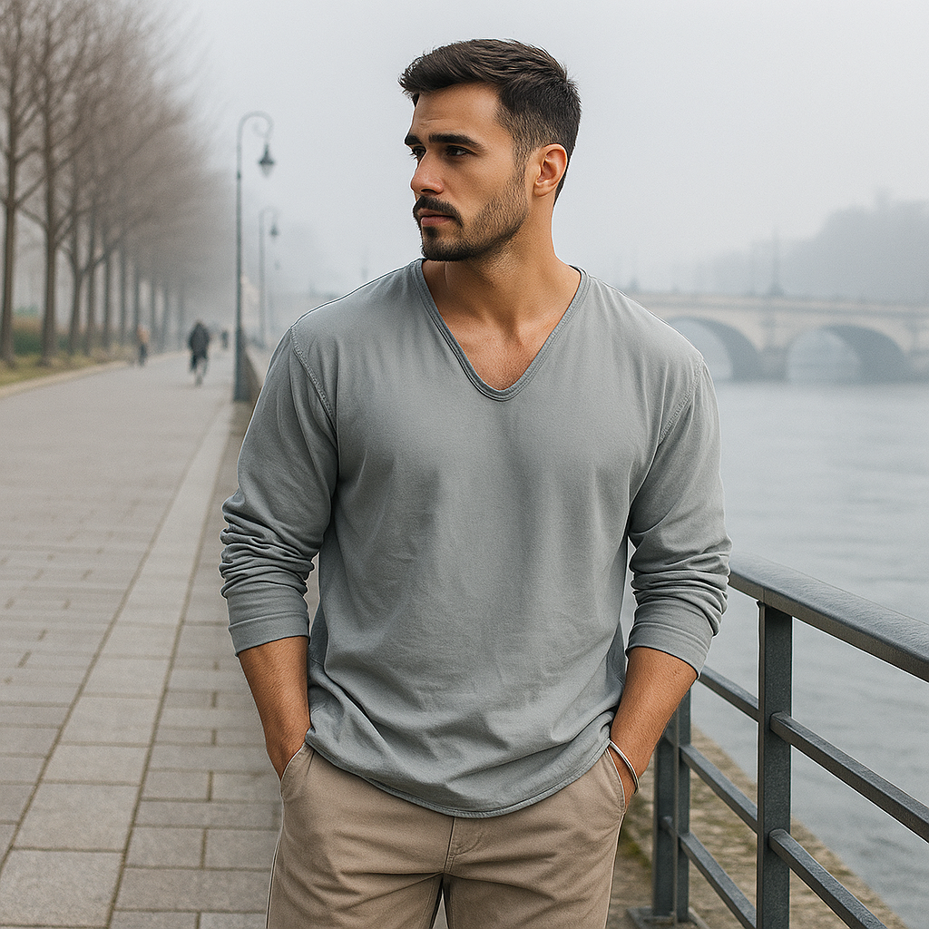 Löysä miesten villapaita - oversize - pitkähiha - neule