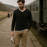 Korkealaatuinen miesten puuvillapaita - klassinen - pehmeä - hengittävä