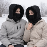 Unisex neulottu balaclava-huppari - tekoturkisvuorella - lämmin