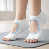 Naisten Pilates Viisi Varvasta Liukumattomat Puuvillajoog socksit