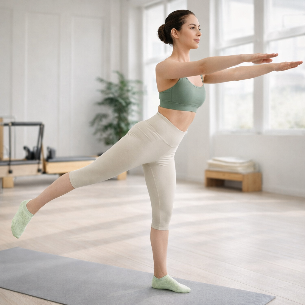 Pilates-sukat GripFit Hengittävä Verkko Matala Leikkaus