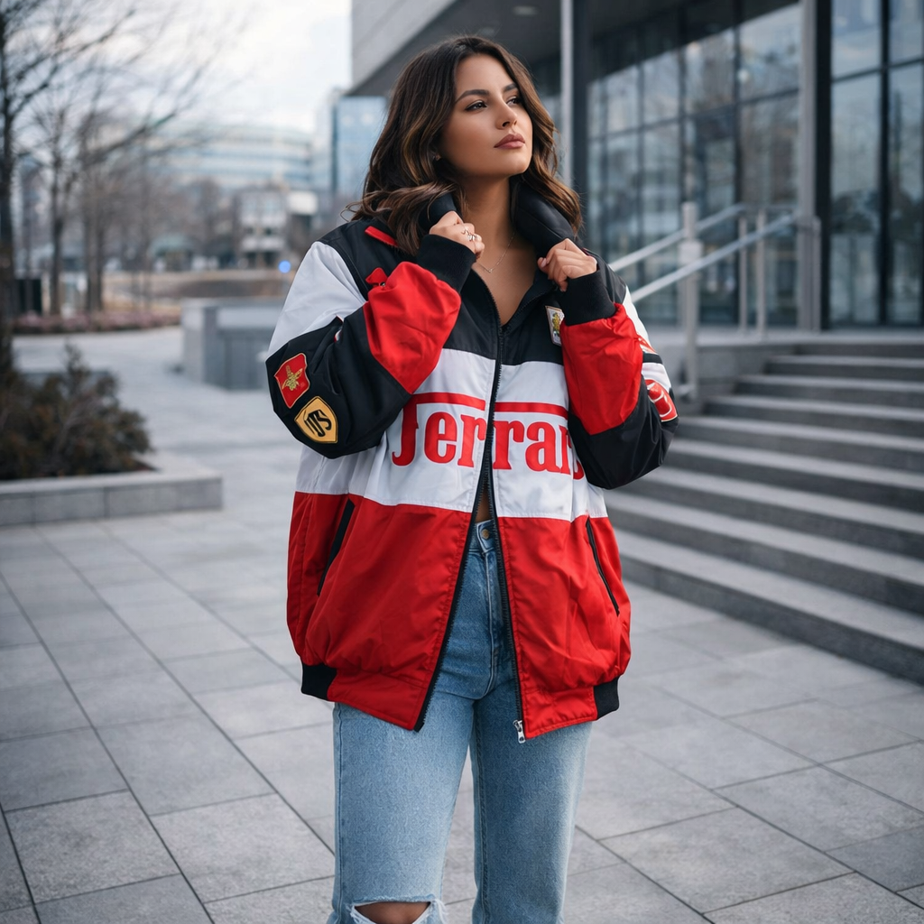 Women's Oversized Racing Jacket Streetwear