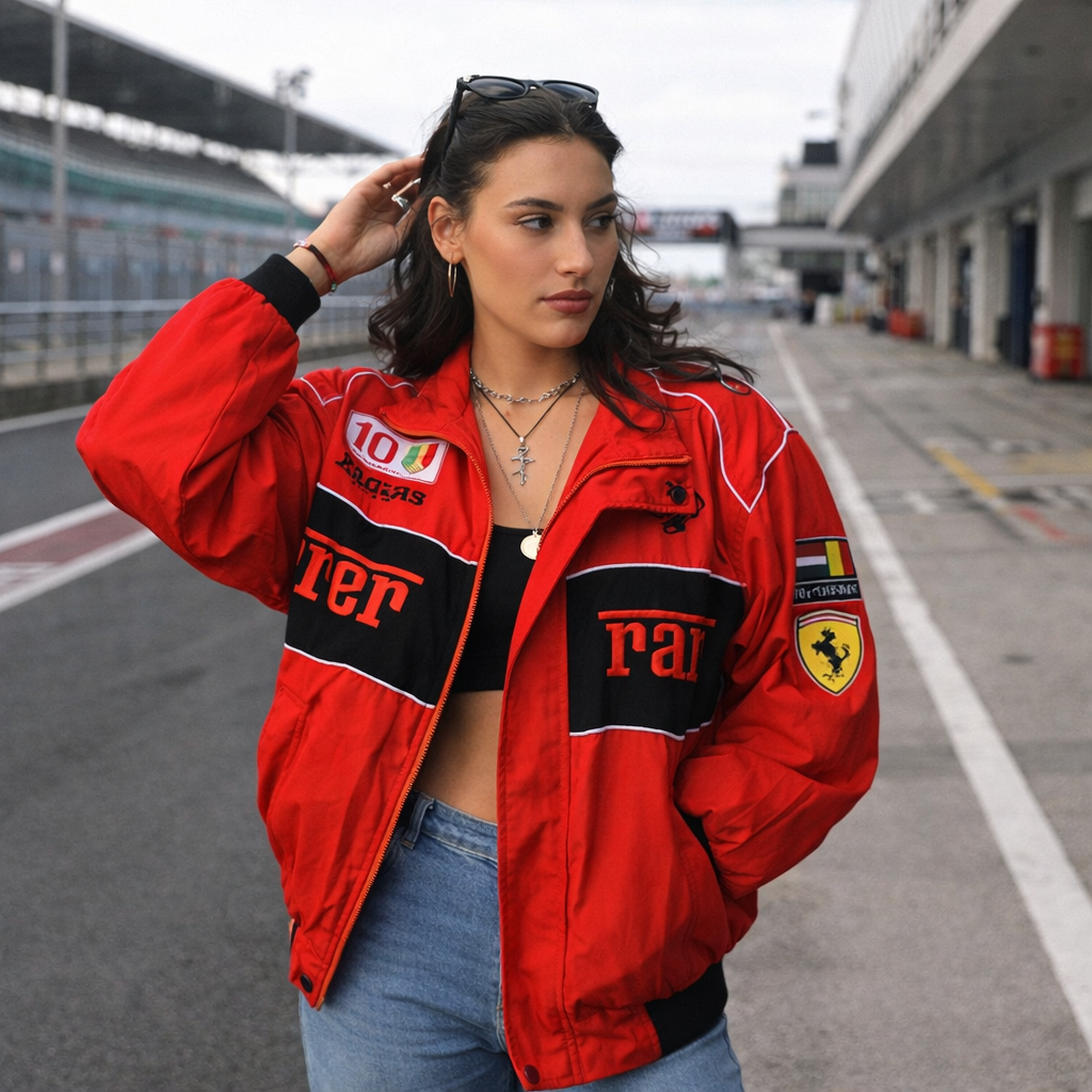 Women's Oversized Racing Jacket Streetwear