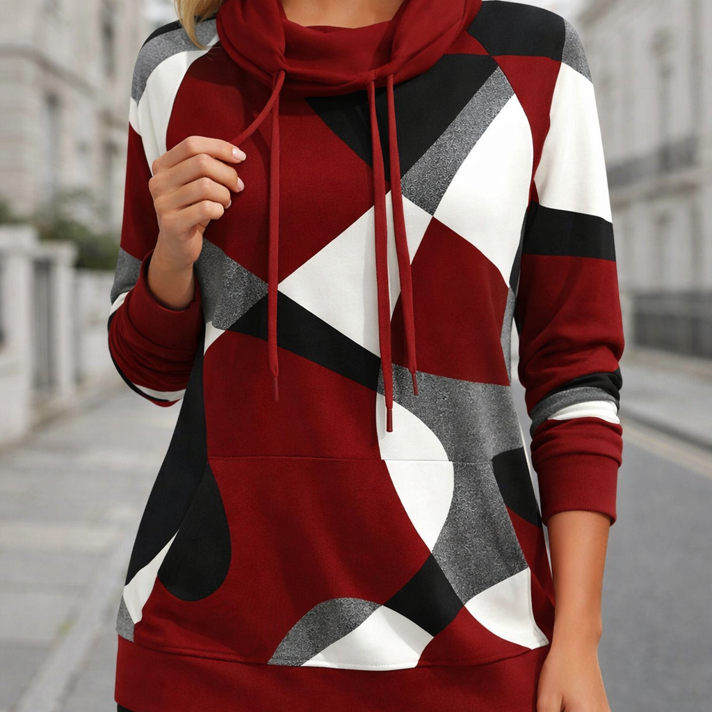 Naisten huppari | Geometrinen kuvio | Rento pullover-tyyli