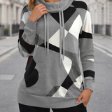 Naisten huppari | Geometrinen kuvio | Rento pullover-tyyli