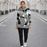 Naisten huppari | Geometrinen kuvio | Rento pullover-tyyli