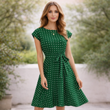 Polka Dot Mekko | Kaunis Solmittu Vyötärö | Naisten Mekko