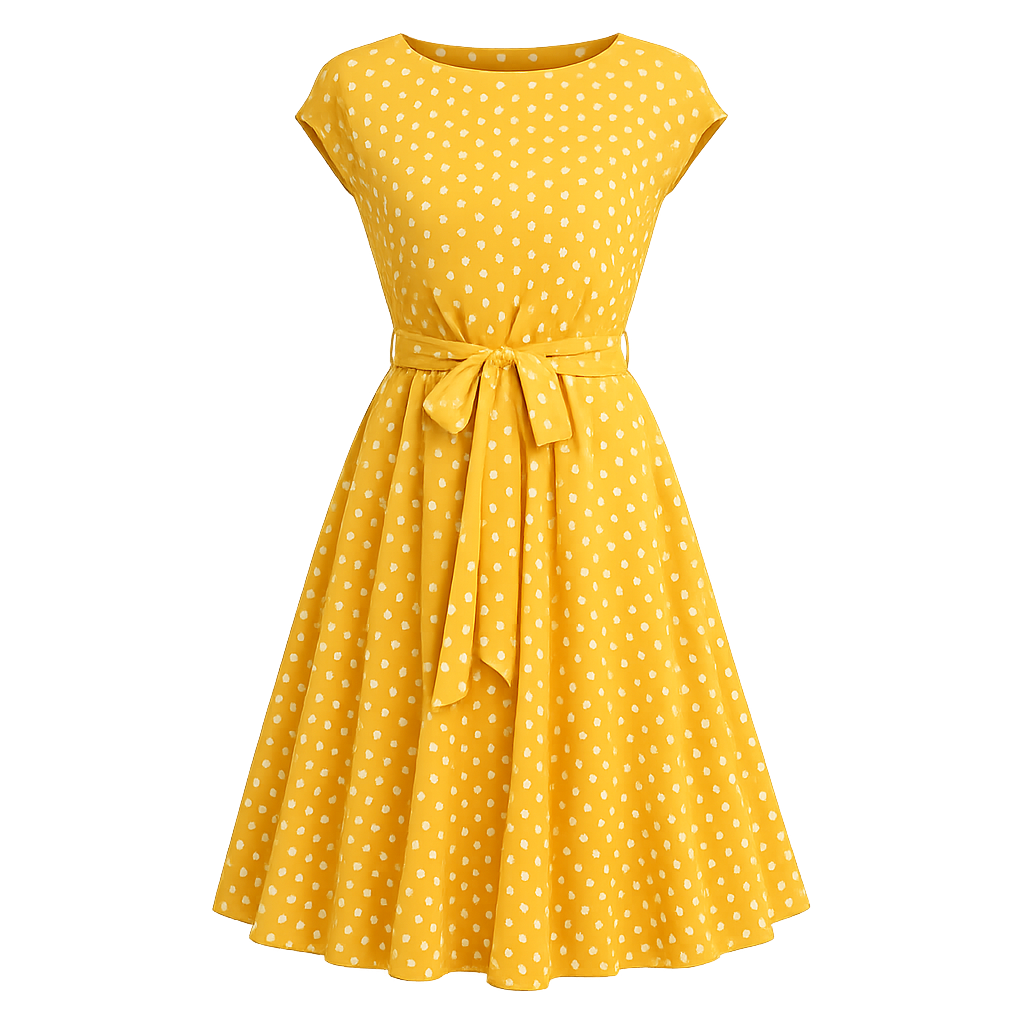 Polka Dot -mekko | Vintage naisten kesämekko | Kevyt