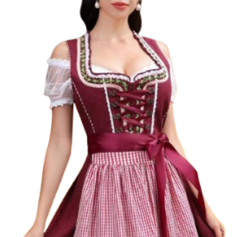Dame Dirndl Mekko - Korkealaatuinen Materiaali - Perinteinen Oktoberfest Asu