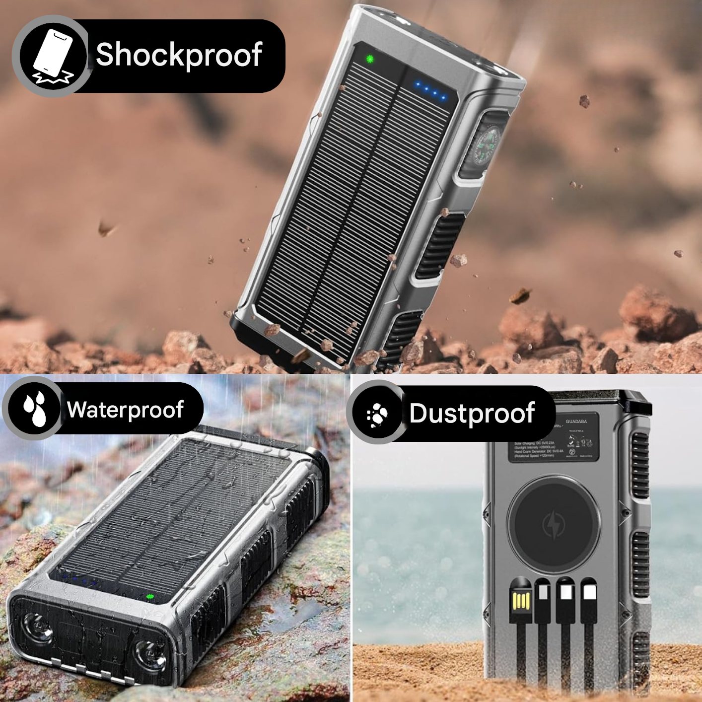 Aurinkovoimaakku - PowerSafe 20000-***Solar Power Bank - PowerSafe 20000-EmiyoSuomi