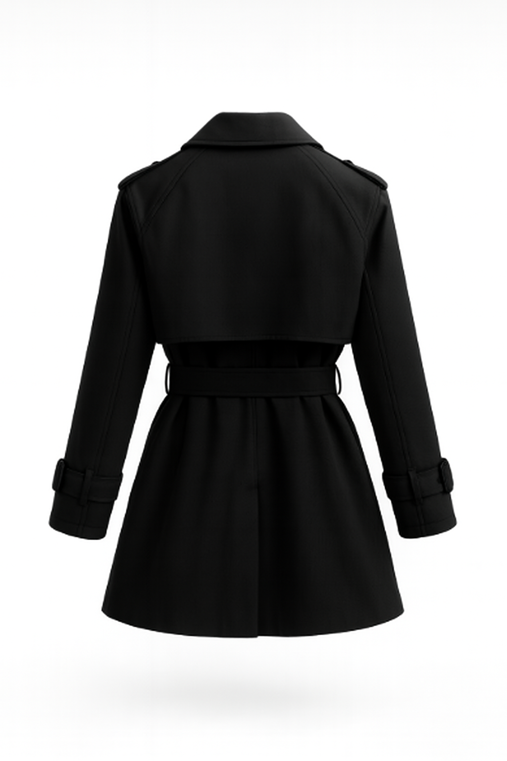 Trenchcoat | Lyhyt Silhouetti, Säädettävä Vyö | Musta, Oliivi