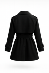 Trenchcoat | Lyhyt Silhouetti, Säädettävä Vyö | Musta, Oliivi