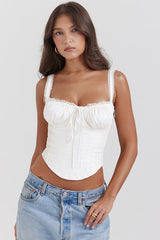 Dahlia | Naisten Corset Top | Vyötäisä, Raidallinen Yksityiskohta