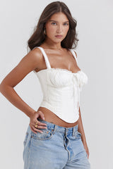 Dahlia | Naisten Corset Top | Vyötäisä, Raidallinen Yksityiskohta