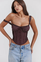Dahlia | Naisten Corset Top | Vyötäisä, Raidallinen Yksityiskohta