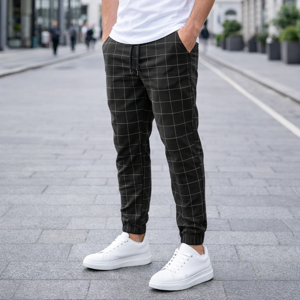 Miesten ruudulliset jogging-housut | Mukava casual-tyyli | Rento, trendikäs