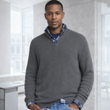 Miesten Cashmere Zip Pullover | Business Casual | Pehmeä, Elegantti
