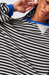 Ylisuuri Raidallinen Naisten Sweatshirt-Kesäasut-EmiyoSuomi