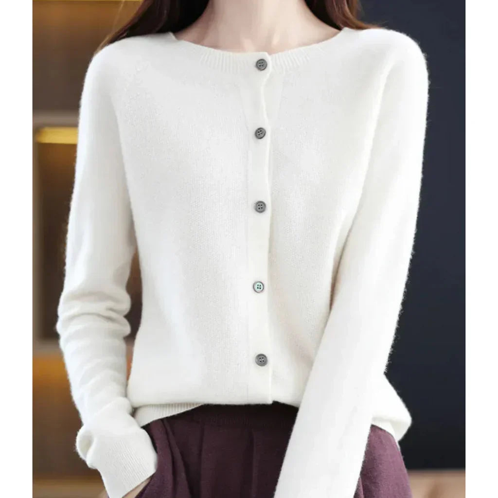 Naisten villakardigan | Merino, pyöreä kaula | S–2XL