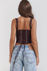 Dahlia | Naisten Corset Top | Vyötäisä, Raidallinen Yksityiskohta
