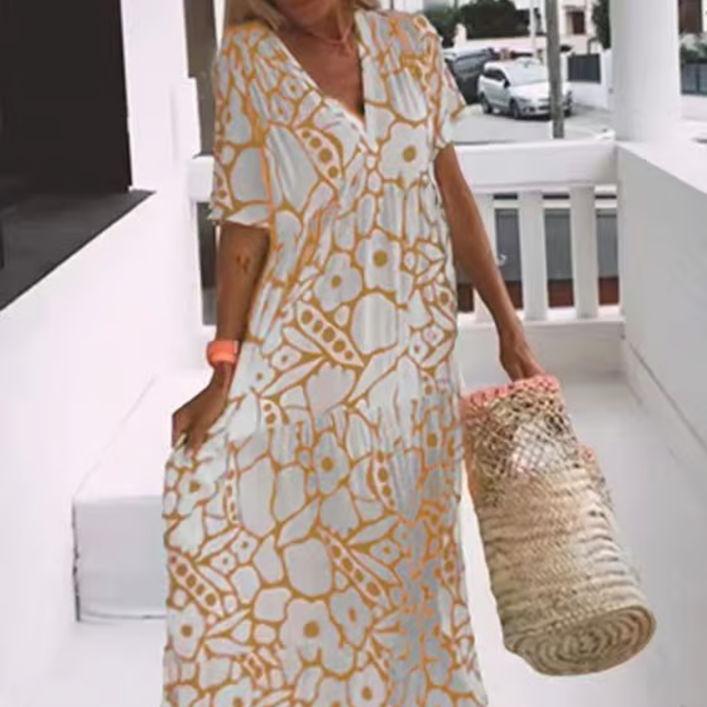 Marisa - Pitkä kesämekko - Kukkakuvio-Mekot-EmiyoSuomi