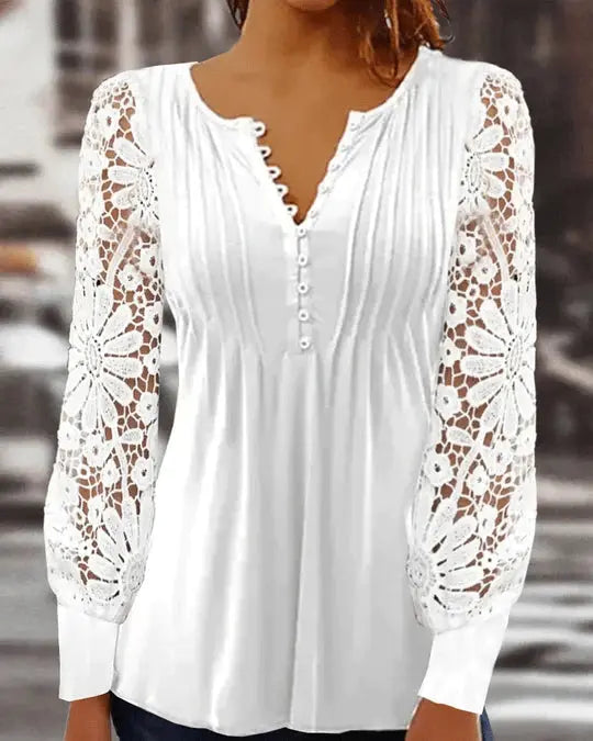 EleganzRevolution - Tyylikäs pitkähiha blouse vivano-warszawa