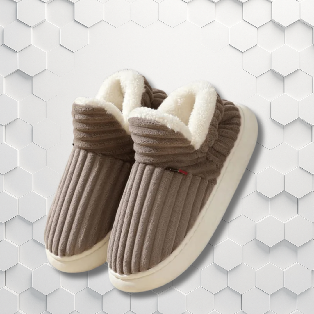 Sherpa Cord – Dames warme pantoffels voor thuis
