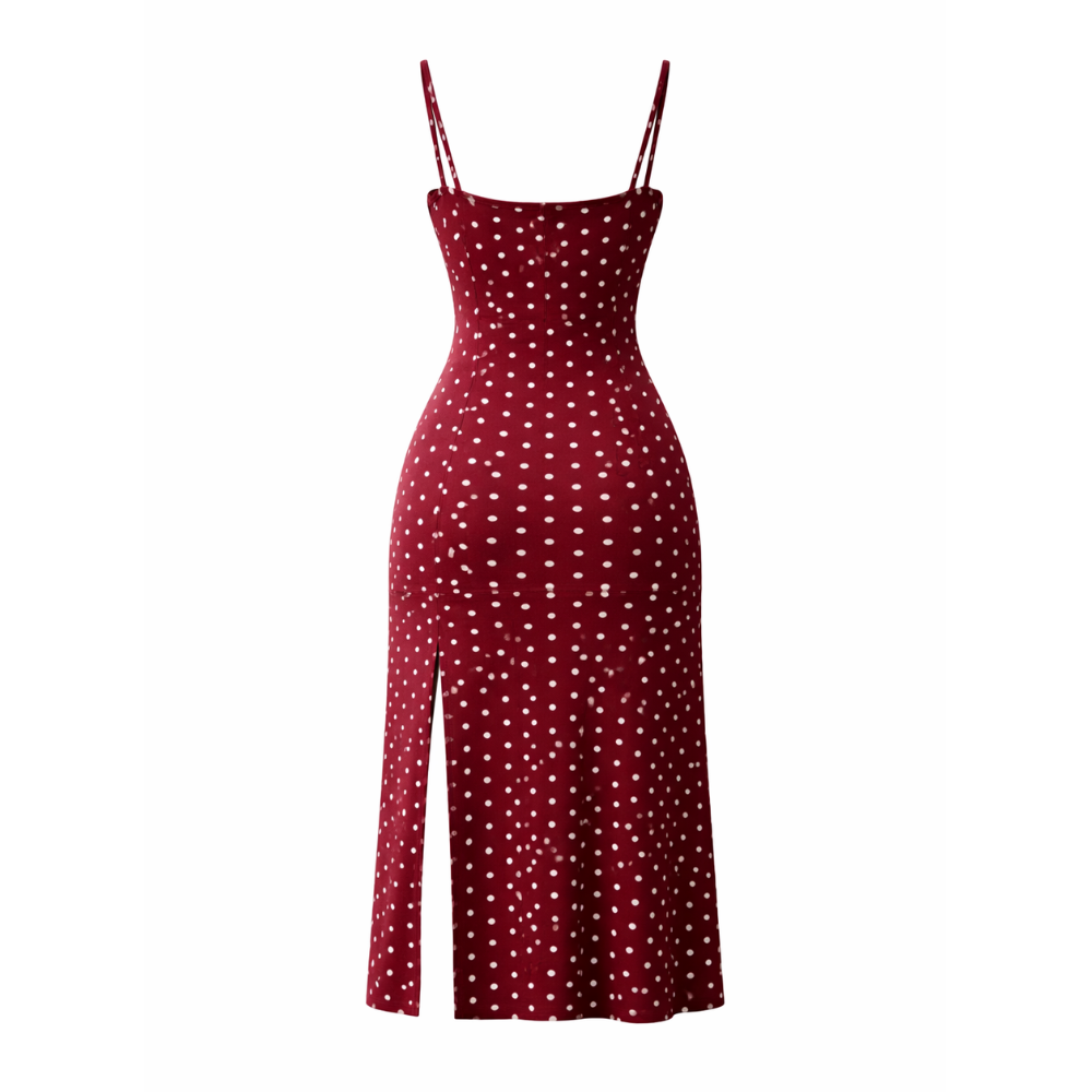 Midi-mekko | Polkakuosi, retro-tyyli | Elegantti ulkonäkö naisille